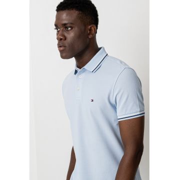 Tricou polo din amestec de bumbac organic - Albastru pastel