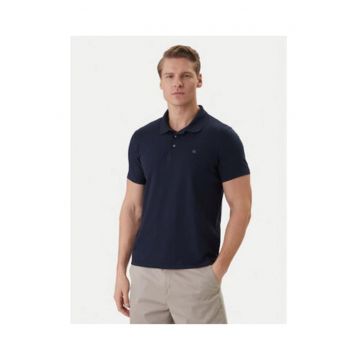 Tricou polo din bumbac cu logo discret si stantat