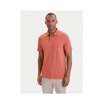 Tricou polo din bumbac cu model uni