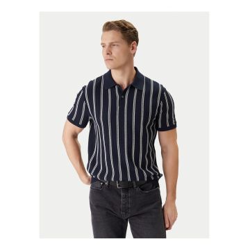 Tricou polo din bumbac in dungi