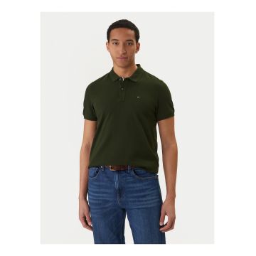Tricou polo regular cu terminatie asimetrica -