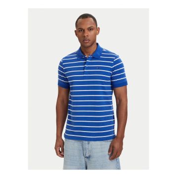 Tricou polo regular fit din bumbac cu model in dungi