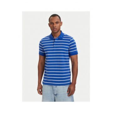 Tricou polo regular fit din bumbac cu model in dungi