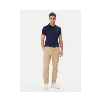 Tricou Polo slim fit cu detalii contrastante