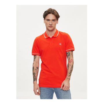 Tricou polo slim fit cu detalii contrastante -