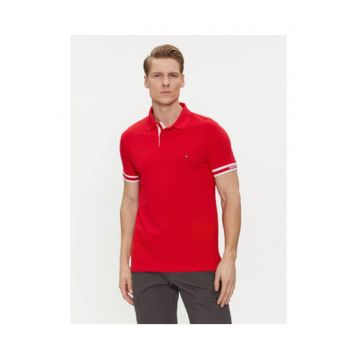 Tricou polo slim fit din amestec de bumbac organic