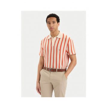 Tricou polo texturat in dungi