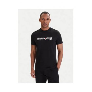 Tricou regular fit cu maneci scurte si imprimeu pe piept -