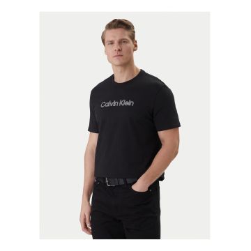 Tricou regular fit din bumbac cu logo contrastant