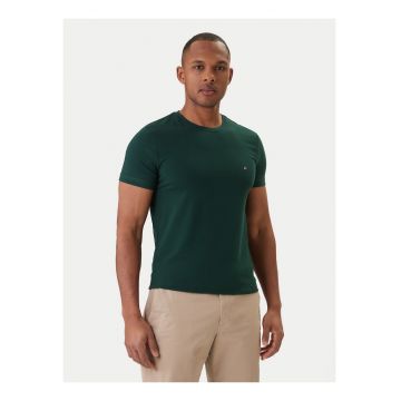 Tricou slim fit cu decolteu la baza gatului