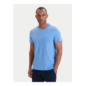 Tricou slim fit din bumbac cu model uni