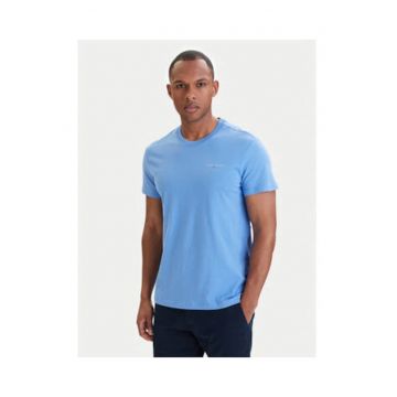 Tricou slim fit din bumbac cu model uni