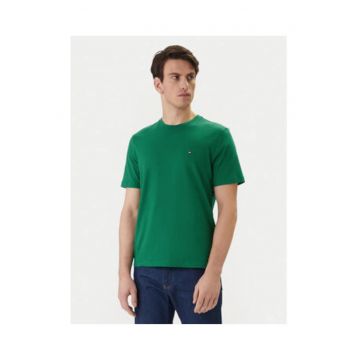 Tricou uni cu decolteu la baza gatului -