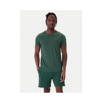 Tricou Uni din bumbac cu decolteu la baza gatului