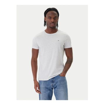 Tricou uni din bumbac cu decolteu la baza gatului.