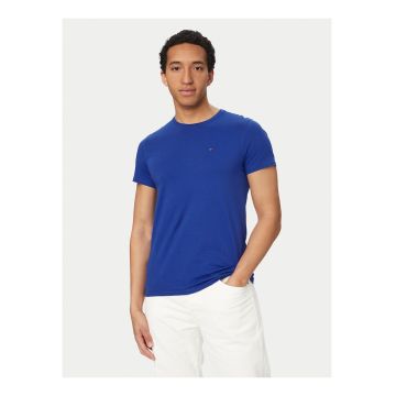 Tricou uni slim fit din bumbac