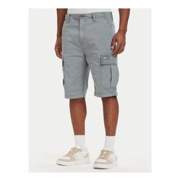 Bermude regular fit din amestec de bumbac cu model uni