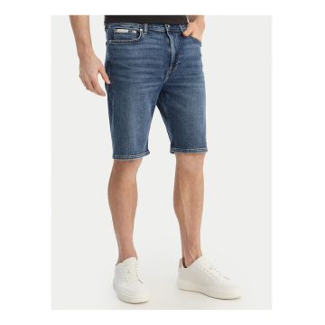 Blugi scurti regular fit cu detalii decolorate -
