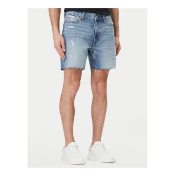 Blugi scurti slim fit cu rupturi decorative -