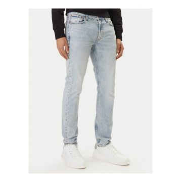 Blugi slim fit uni cu talie medie