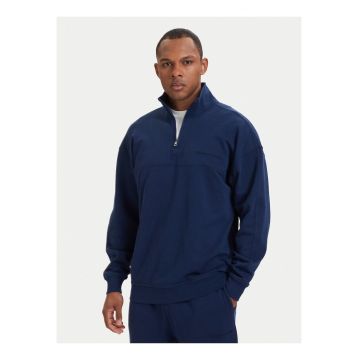 Bluza de trening din amestec de bumbac cu fermoar scurt si mansete elastice