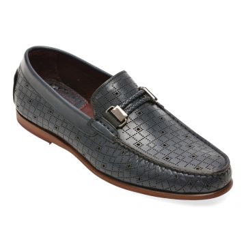 Mocasini eleganti MARCO ZENETI bleumarin, 48251, din piele naturala
