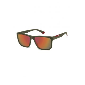 Ochelari de soare dreptunghiulari cu lentile polarizate - Kaki