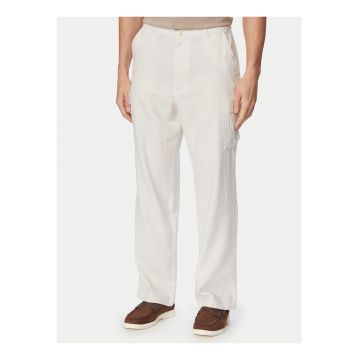 Pantaloni cargo din amestec de in
