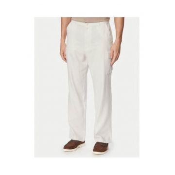 Pantaloni cargo din amestec de in