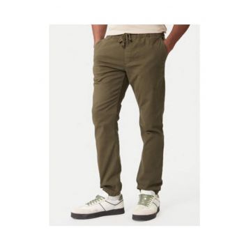 Pantaloni cu model uni si snur in talie