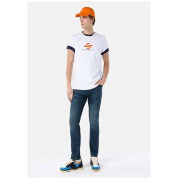 Pantaloni De Barbati Albastru Inchis Straight Fit 044 Karl 8683197989321