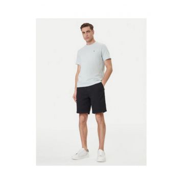 Pantaloni scurti din material textil cu talie medie si fermoar