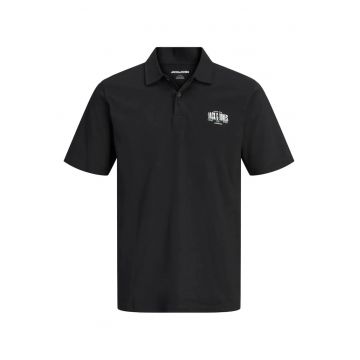 Plus Tricou polo barbati big sizes - din jerseu de bumbac - Regular Fit - Negru
