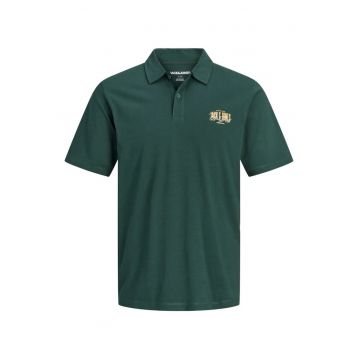 Plus Tricou polo barbati big sizes - din jerseu de bumbac - Regular Fit - Verde inchis - Verde inchis