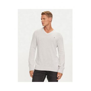 Pulover slim fit cu decolteu in V