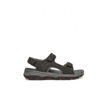 Sandale barbat -  piele ecologica - negru - 48.5 EU -