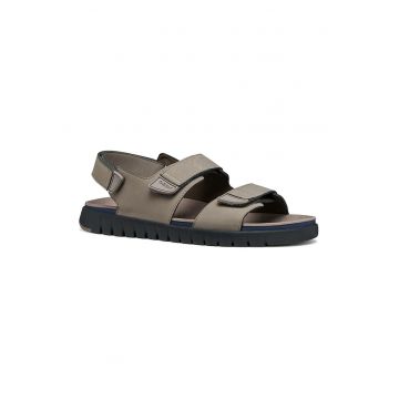 Sandale de piele nabuc ecologica cu amortizare Flextride S - Maro taupe