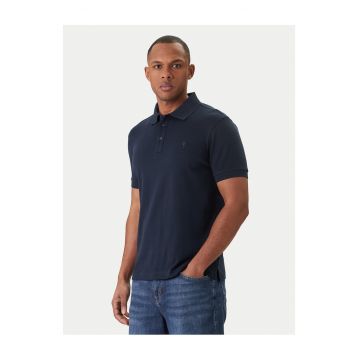 Tricou barbati -  cu guler - bumbac organic - bleumarin -