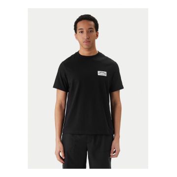 Tricou cu decolteu la baza gatului cu logo print