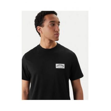 Tricou cu decolteu la baza gatului cu logo print