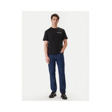 Tricou cu decolteu la baza gatului si detaliu logo -