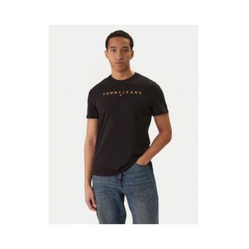 Tricou cu logo si decolteu la baza gatului