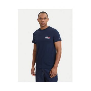 Tricou cu logo si decolteu la baza gatului -