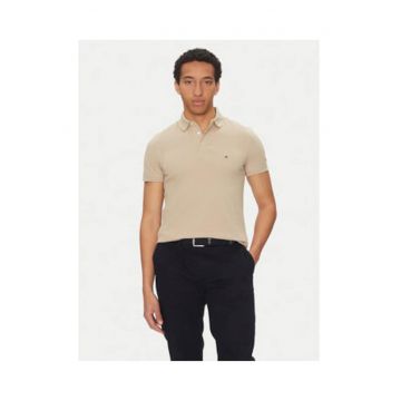 Tricou din amestec de bumbac organic - cu guler polo