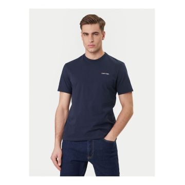 Tricou din bumbac cu decolteu la baza gatului - logo si model uni