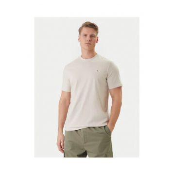 Tricou din bumbac cu decolteu la baza gatului
