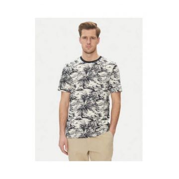Tricou din bumbac cu motiv tropical -
