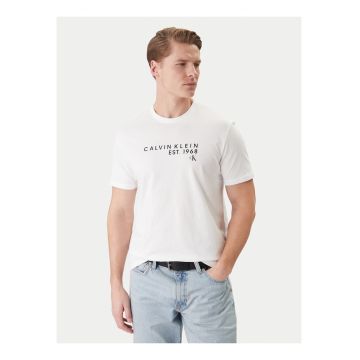 Tricou imprimat din bumbac cu decolteu la baza gatului