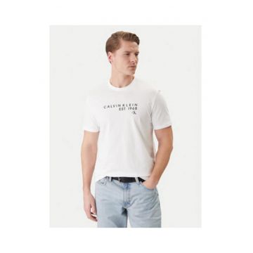 Tricou imprimat din bumbac cu decolteu la baza gatului