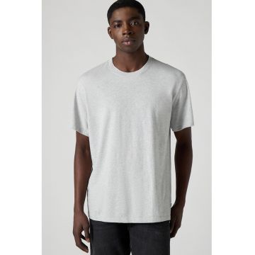 Tricou lejer din bumbac Essential - Gri deschis melange